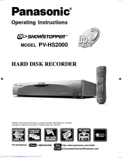 Panasonic SNOWSTOPPER PV-HS2000 Operating Instructions Manual