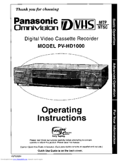 Panasonic Omnivision PV-HD1000 Operating Manual