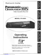 Panasonic Omnivision PV-8401 Operating Instructions Manual