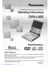 Panasonic PalmTheater DVD-L50 Operating Instructions Manual