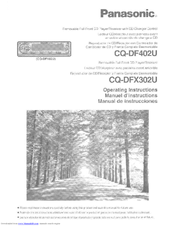 Panasonic CQDF402U - AUTO RADIO/CD DECK Operating Instructions Manual