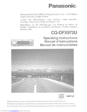 Panasonic CQDFX972U - AUTO RADIO/CD DECK Operating Instructions Manual