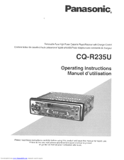 Panasonic CQR235U - CAR AUDIO Operating Instructions Manual