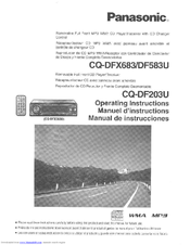 Panasonic CQDF203U - AUTO RADIO/CD DECK Operating Instructions Manual