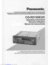 Panasonic CQ-R215 Operating Operating Manual