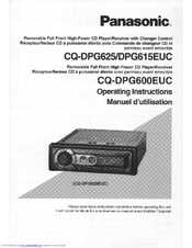 Panasonic CQ-DPG625 Operating Instructions Manual