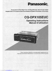 Panasonic CQ-DPX105 Operating Operating Manual