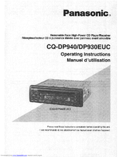 Panasonic CQDP940EUC - AUTO RADIO/CD DECK Operating Instructions Manual