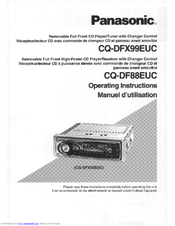 Panasonic CQDF88EUC - AUTO RADIO/CD DECK Operating Instructions Manual