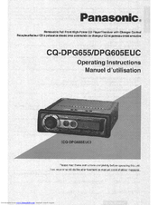 Panasonic CQ-DPG605 Operating Operating Instructions Manual