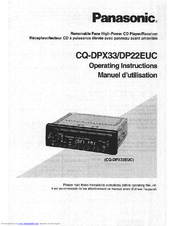 Panasonic CQDP22EUC - AUTO RADIO/CD DECK Operating Instructions Manual