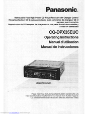Panasonic CQDPX35EUC - AUTO RADIO/CD DECK Operating Instructions Manual