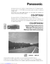 Panasonic CQDFX403U - AUTO RADIO/CD DECK Operating Instructions Manual