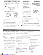Panasonic SLSW850 - PORT. CD PLAYER Operating Instructions Manual