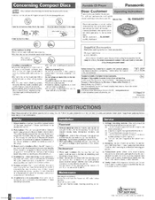 Panasonic SLSW660V - PORT. CD PLAYER Operating Instructions Manual