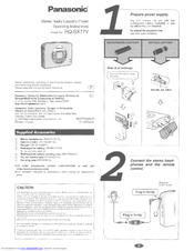 Panasonic RQSX77V - PERSONAL STEREO Operating Instructions Manual