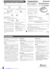 Panasonic SLSX289V - PORT. CD PLAYER Operating Instructions Manual