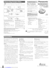 Panasonic SLS201C - PORT. COMPACT DISC Operating Instructions Manual