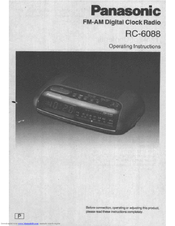 Panasonic RC-6088 Operating Instructions Manual