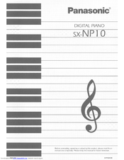 Panasonic SXNP10 - DIGITAL PIANO Owner's Manual