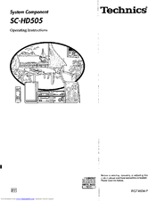 Panasonic STHD505 - TUNER Operating Manual