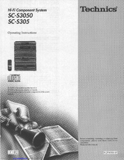 Panasonic SCS305 - HI-FI STEREO Operating Manual