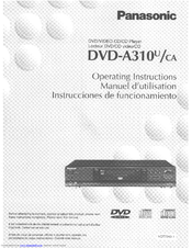 Panasonic DVDA310U - DIG. VIDEO DISCPLAYR Operating Instructions Manual