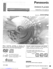 Panasonic DVD-RP62S Operating Instructions Manual