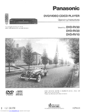 Panasonic DVDRV10U - DIG. VIDEO DISCPLAYE Operating Instructions Manual