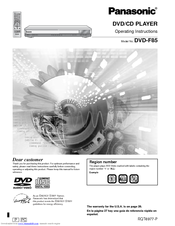 Panasonic DVDF85 Operating Instructions Manual