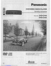 Panasonic DVDCV40U - DIG. VIDEO DISCPLAYE Operating Instructions Manual
