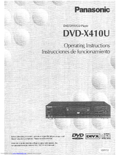 Panasonic DVDX410U - DVD/DIVX PLAYER Operating Instructions Manual