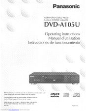 Panasonic DVDA105U - DIG. VIDEO DISCPLAYE Operating Instructions Manual