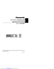 Panasonic P1SDU - SVGA LCD Projector Operating Instructions Manual