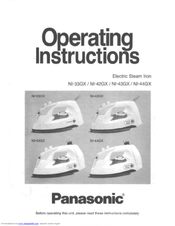 Panasonic NI44GX - ELEC. STEAM IRON-LOW Operating Instructions Manual