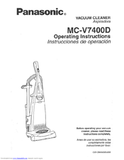 Panasonic MCV7400D - UPRIGHT VACUUM Operating Instructions Manual
