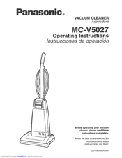 Panasonic MCV5027 - UPRIGHT VACUUM Operating Instructions Manual