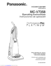 Panasonic Performance Plus Platinum MC-V7358 Operating Manual