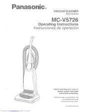 Panasonic MCV5726 - UPRIGHT VACUUM Operating Instructions Manual