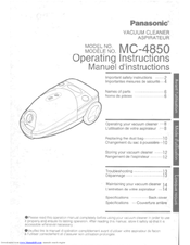 Panasonic MC-4850 Operating Instructions Manual