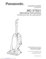 Panasonic MCV7521 - UPRIGHT VACUUM Operating Instructions Manual