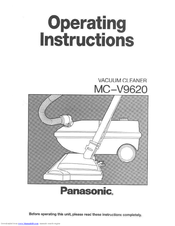 Panasonic MCV9620 - CANISTER VACUUM Operating Instructions Manual
