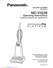 Panasonic MCV5238 - UPRIGHT VACUUM PLAT Operating Instructions Manual