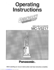Panasonic Quickdraw MC-V5217 Operating Instructions Manual