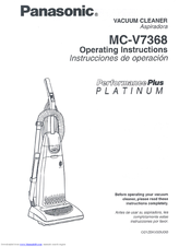 Panasonic MCV7368 - UPRIGHT VACUUM PLATI Operating Instructions Manual