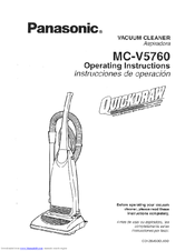 Panasonic MCV5760 - UPRIGHT VACUUM Operating Instructions Manual