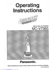 Panasonic MCV7365 - UPRIGHT VACUUM-QKDR Operating Instructions Manual