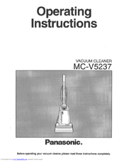 Panasonic MCV5237 - UPRIGHT VACUUM-QKDR Operating Instructions Manual