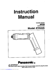 Panasonic EY6225 - 3.6V DRILL & DRIVER Instruction Manual