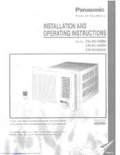 Panasonic CW-XC183EU Installation And Operating Instructions Manual